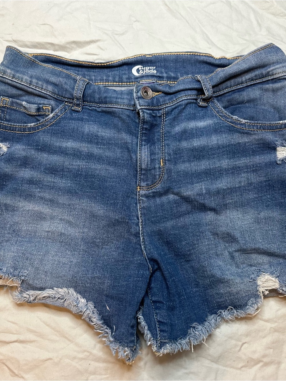 Sugar & Jade Distressed Denim Cut-Off Shorts - Girls Size 18 Plus